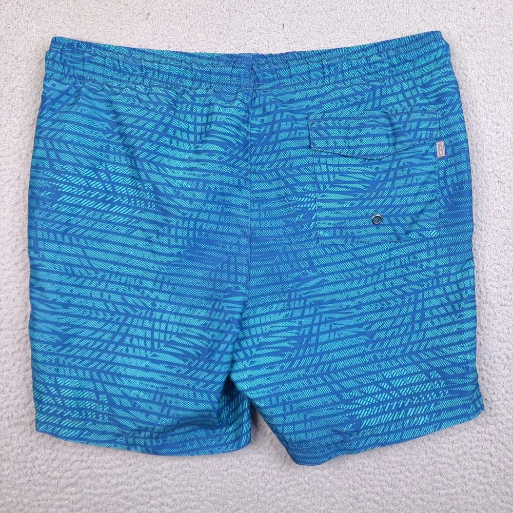 Ike Behar Mens Swim Trunks Shorts Size Small 30‎ Waist Blue Teal Geometric Palm